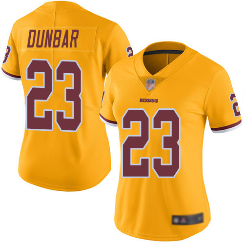 Washington Redskins Limited Gold Women Quinton Dunbar Jersey NFL Football #23 Rush Vapor